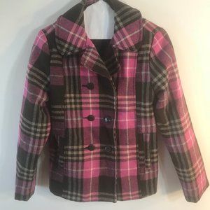 Girls Lavender Plaid coat